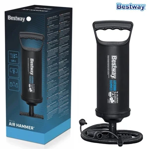 Bestway Air Hammer 1850 ml Double-Action Manual Air Pump with 3 Universal Valve Adaptors for Inflatable Swimming Floats, Air Mattresses, Rafts and Toys (62003)